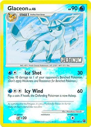 Glaceon 020/100  - Reverse Holofoil Burger King Promos - Promo