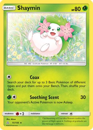 Shaymin (15) 015/156 - Holofoil SM Ultra Prism - Holo Rare
