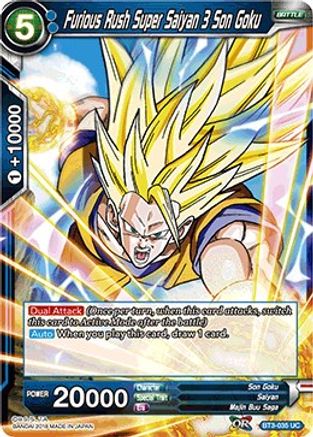 Furious Rush Super Saiyan 3 Son Goku (BT3-035) - Cross Worlds Foil