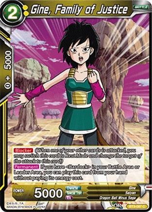 Gine, Family of Justice (BT3-087) - Cross Worlds Foil