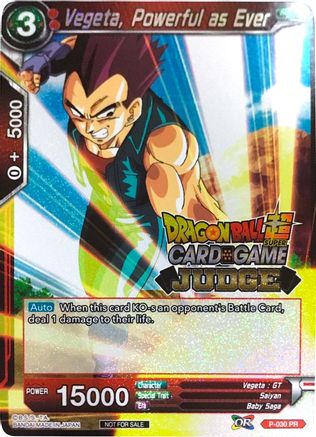 Vegeta, Powerful as Ever (P-030) - Judge Promotion Cards