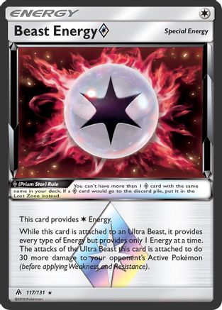 Beast Energy Prism Star 117/131 - Holofoil SM Forbidden Light - Prism Rare
