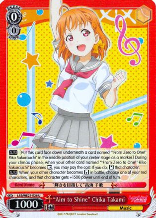 "Aim to Shine" Chika Takami (Parallel Foil) (LSS/WE27-E26 U) - Love Live! Sunshine!! Extra Booster