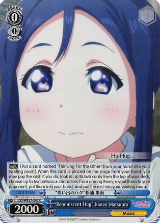"Reminiscent Hug" Kanan Matsuura (Parallel Foil) (LSS/WE27-E47 C) - Love Live! Sunshine!! Extra Booster