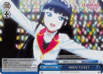 MIRAI TICKET (Blue) (Parallel Foil) (LSS/WE27-E53 C) - Love Live! Sunshine!! Extra Booster