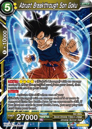 Abrupt Breakthrough Son Goku (BT4-076) - Colossal Warfare