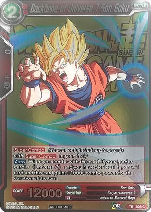 Backbone of Universe 7 Son Goku (Metallic Foil) (Event Pack 2018) (TB1-003) - Promotion Cards Foil