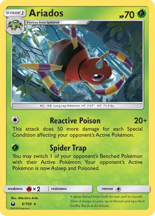 Ariados 006 - Reverse Holofoil SM Celestial Storm - Holo Rare