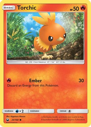 Torchic (25) 025/168 - Reverse Holofoil SM Celestial Storm - Common