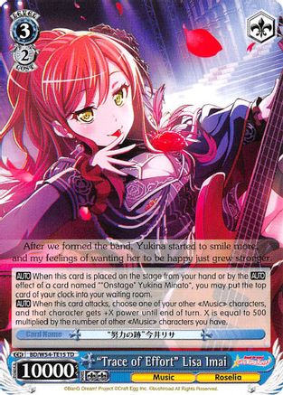 "Trace of Effort" Lisa Imai (BD/W54-TE15 TD) - BanG Dream! Girls Band Party!