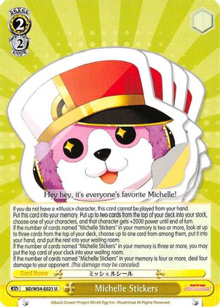 Michelle Stickers (BD/W54-E021 U) - BanG Dream! Girls Band Party!