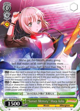 "Sunset Memory" Moca Aoba (BD/W54-E033 U) - BanG Dream! Girls Band Party!