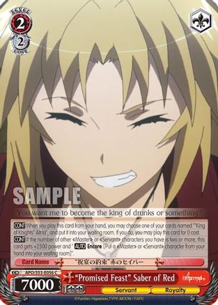 "Promised Feast" Saber of Red (APO/S53-E056 C) - Fate/Apocrypha