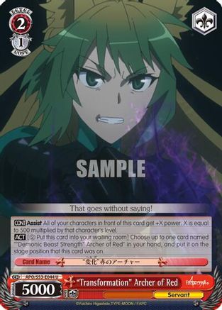 "Transformation" Archer of Red (APO/S53-E044 U) - Fate/Apocrypha