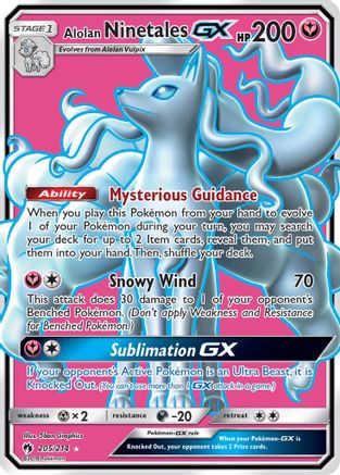 Alolan Ninetales GX (Full Art) 205 - Holofoil SM Lost Thunder - Ultra Rare