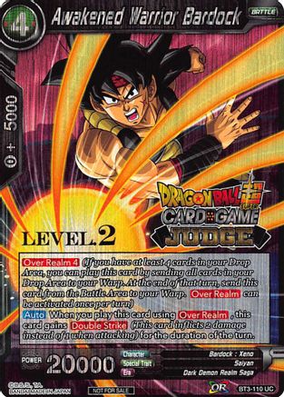 Awakened Warrior Bardock (Level 2) (BT3-110) - Judge Promotion Cards