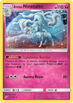 Alolan Ninetales 111/181 - Holofoil SM Team Up - Holo Rare