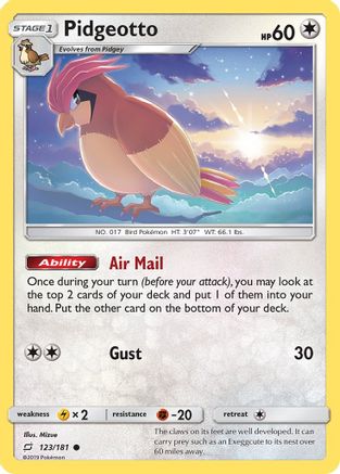 Pidgeotto 123/181 SM Team Up - Common