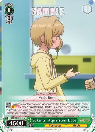 Sakura: Aquarium Date (CCS/WX01-040 U) - Cardcaptor Sakura: Clear Card