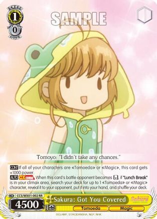 Sakura: Got You Covered (CCS/WX01-002 RR) - Cardcaptor Sakura: Clear Card