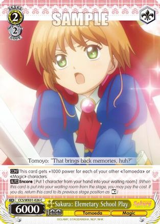 Sakura: Elemetary School Play (CCS/WX01-026 C) - Cardcaptor Sakura: Clear Card