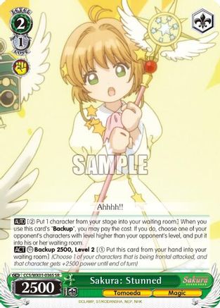 Sakura: Stunned (SR) (CCS/WX01-036S SR) - Cardcaptor Sakura: Clear Card