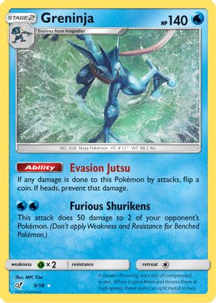 Greninja 009/18 - Holofoil Detective Pikachu - Holo Rare