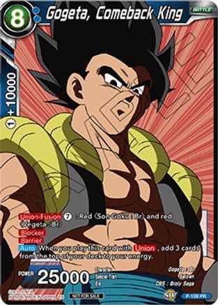 Gogeta, Comeback King (Broly Pack Vol. 3) (P-109) - Promotion Cards