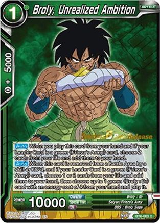 Broly, Unrealized Ambition (BT6-063_PR) - Destroyer Kings PreRelease Cards