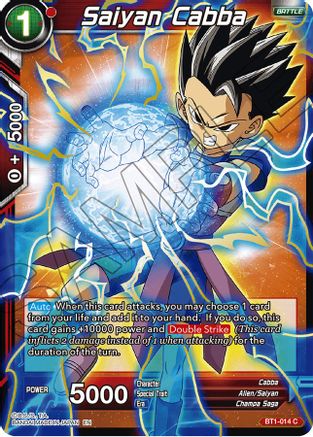 Saiyan Cabba (Alternate Art) (BT1-014) - Special Anniversary Set Foil