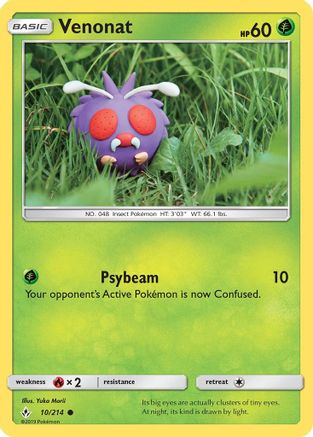 Venonat (10) 010/214 - Reverse Holofoil SM Unbroken Bonds - Common