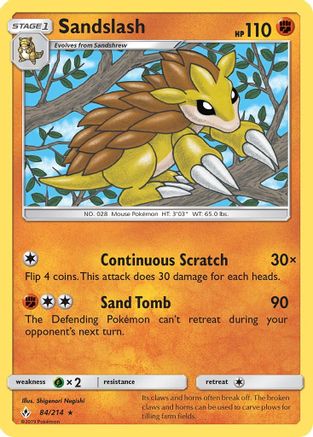 Sandslash 084 SM Unbroken Bonds - Rare