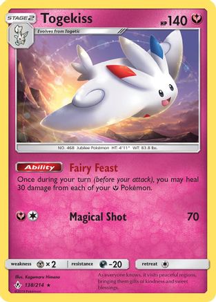 Togekiss 138/214 - Holofoil SM Unbroken Bonds - Holo Rare