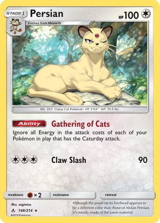 Persian 148 SM Unbroken Bonds - Rare