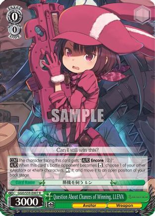 Question About Chances of Winning, LLENN (GGO/S59-E007 R) - Gun Gale Online