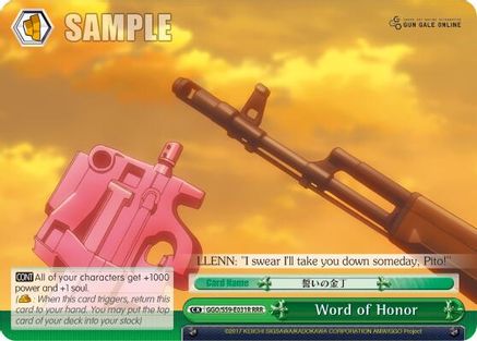 Word of Honor (RRR) (GGO/S59-E031R RRR) - Gun Gale Online