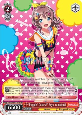"Poppin'Colors!" Saya Yamabuki (HR) (BD/EN-W03-074H HR) - BanG Dream! Girls Band Party! MULTI LIVE