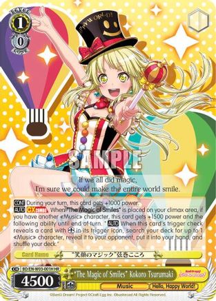 "The Magic of Smiles" Kokoro Tsurumaki (HR) (BD/EN-W03-001H HR) - BanG Dream! Girls Band Party! MULTI LIVE