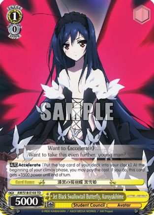 Jet Black Swallowtail Butterfly, Kuroyukihime (AW/S18-E103 TD) - Accel World