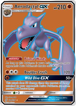 Aerodactyl GX (Full Art) 224 - Holofoil SM Unified Minds - Ultra Rare