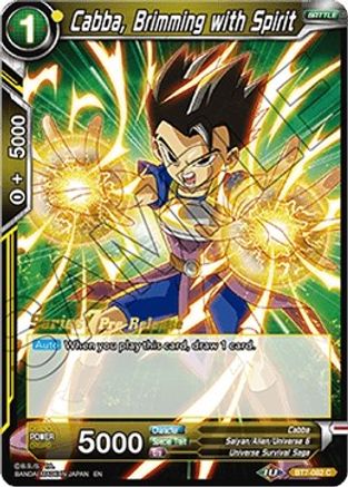 Cabba, Brimming with Spirit (BT7-082_PR) - Assault of the Saiyans PreRelease Cards