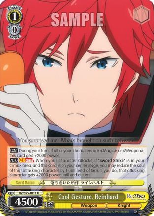 Cool Gesture, Reinhard (RZ/S55-E011 U) - Re:ZERO Vol.2