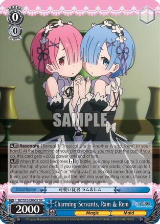 Charming Servants, Ram & Rem (SR) (RZ/S55-E066S SR) - Re:ZERO Vol.2