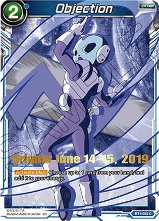 Objection (Alternate Art) (Origins 2019) (BT1-052) - Tournament Promotion Cards