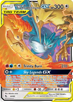 Moltres & Zapdos & Articuno GX 044/68 - Holofoil Hidden Fates - Ultra Rare
