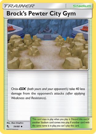 Brock's Pewter City Gym 054/68 - Reverse Holofoil Hidden Fates - Uncommon