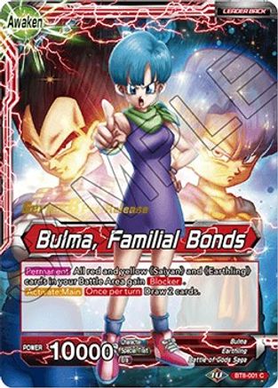 Bulma // Bulma, Familial Bonds (BT8-001_PR) - Malicious Machinations PreRelease Cards