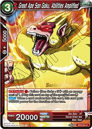 Great Ape Son Goku, Abilities Amplified (BT8-004_PR) - Malicious Machinations PreRelease Cards