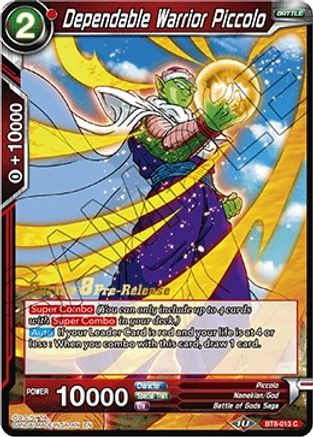 Dependable Warrior Piccolo (BT8-013_PR) - Malicious Machinations PreRelease Cards