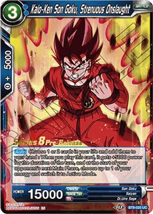 Kaio-Ken Son Goku, Strenuous Onslaught (BT8-025_PR) - Malicious Machinations PreRelease Cards